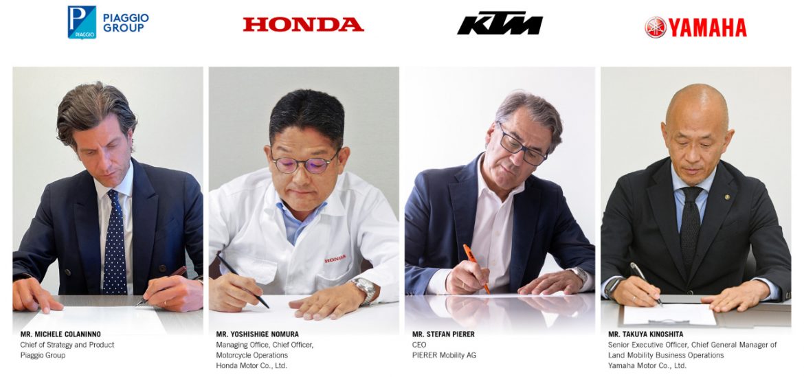 Honda, Yamaha, KTM dan Piaggio Teken Kerjasama Bikin Baterai Konsorsium Motor Lisrik