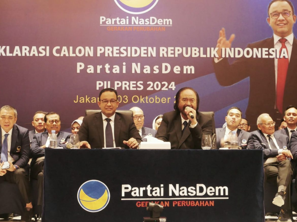 NasDem Deklarasikan Anies Sebagai Calon Presiden 2024