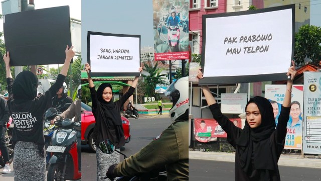 Awesom! Anak Muda Berkaos Calon Menteri Prabowo-Gibran, Tampil Kreatif di Lampu Merah se-Jabodetabek