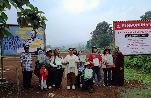 Tanah Diserobot 39 Pemegang Sertifikat Hak Milik dari 49 Bidang Tanah di Nagrak Lapor ke Polres Bogor 