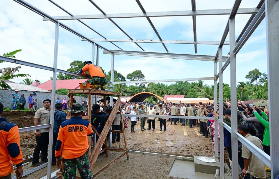 Target 15.000 Unit dalam Tiga Bulan, Kawasan Huntara Dilengkapi Fasilitas Umum